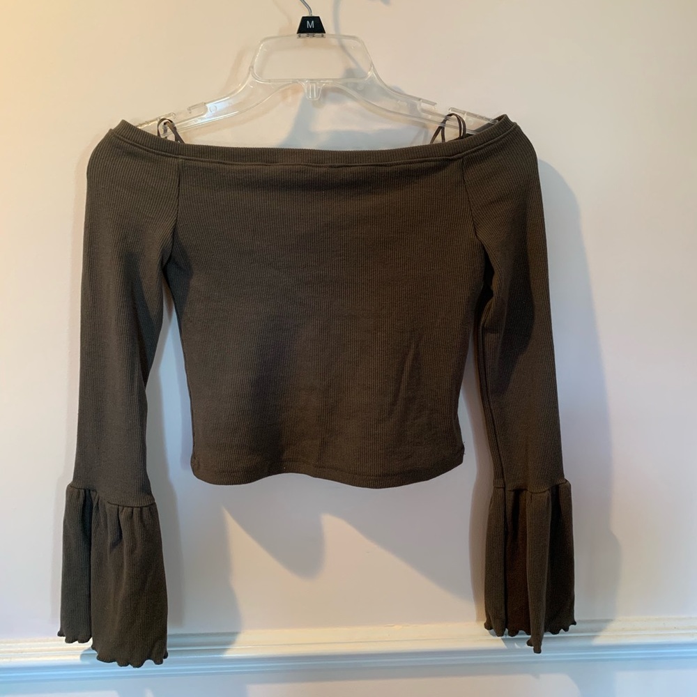 LF off the shoulder flare sleeve top
